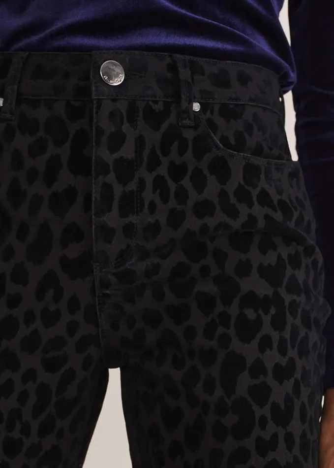 Phase Eight Jaimie Flocked Jeans Black Women Trousers