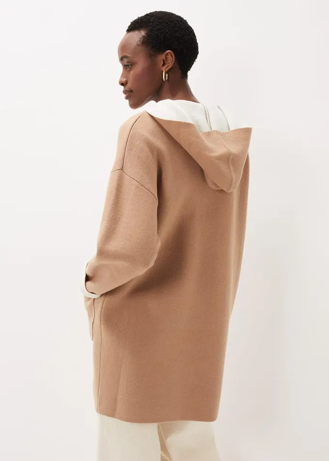 Phase Eight Jane Double Face Knit Coat Camelivory Women Knitwear