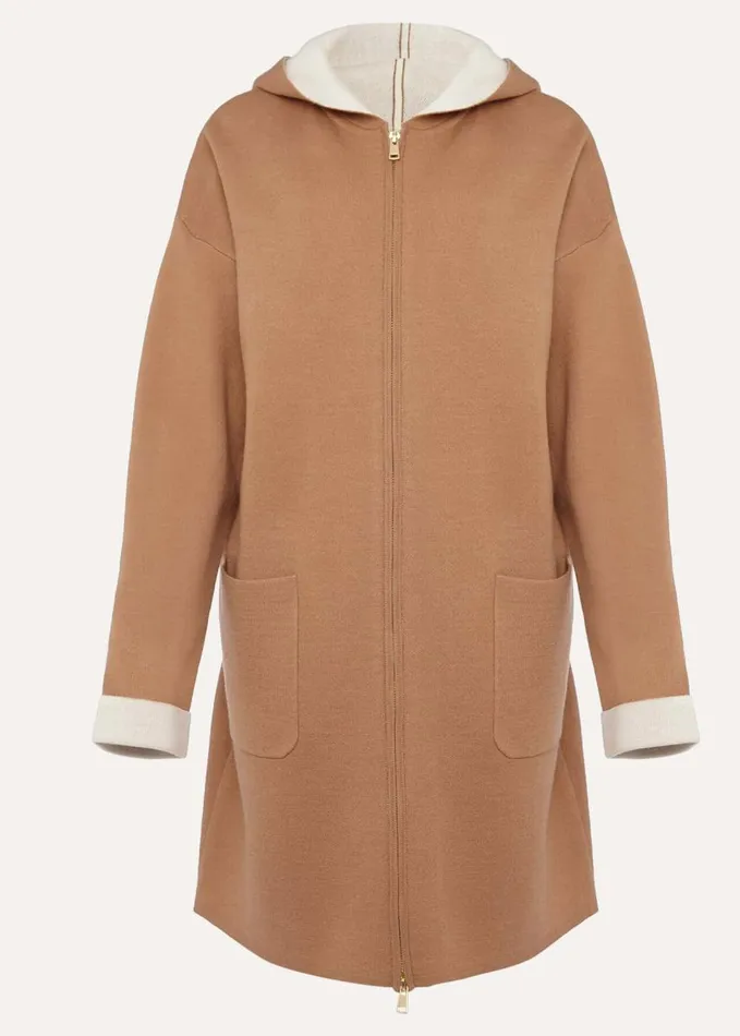 Phase Eight Jane Double Face Knit Coat Camelivory Women Knitwear