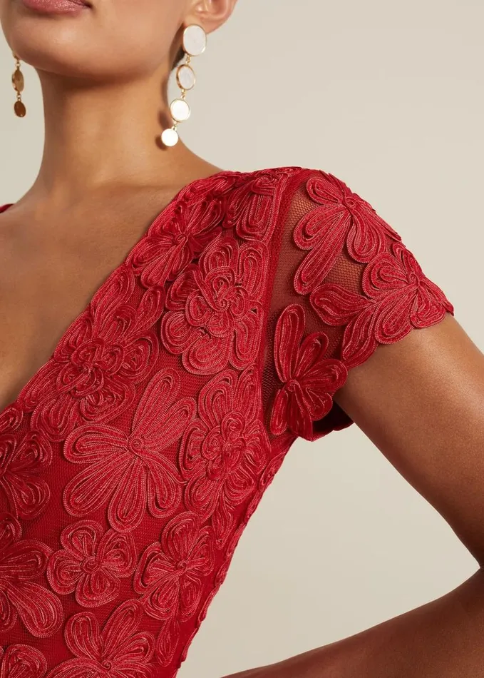 Phase Eight Janice Red Tapework Maxi Dress Red Women Dresses