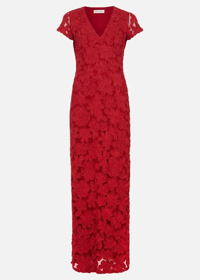 Phase Eight Janice Red Tapework Maxi Dress Red Women Dresses