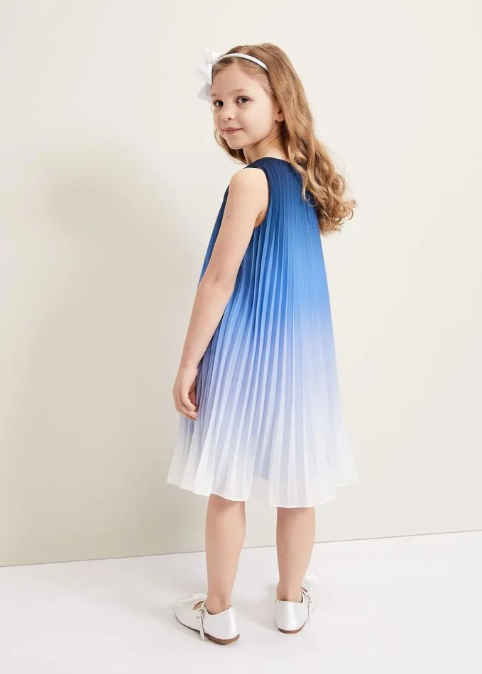 Phase Eight Jessie Ombre Pleat Dress Blue Women Dresses