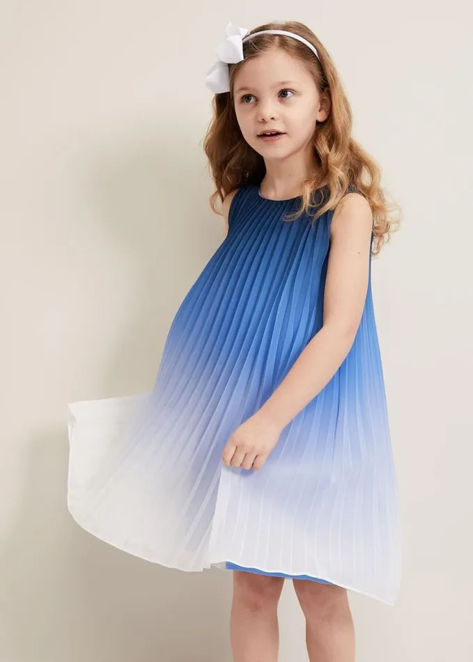 Phase Eight Jessie Ombre Pleat Dress Blue Women Dresses