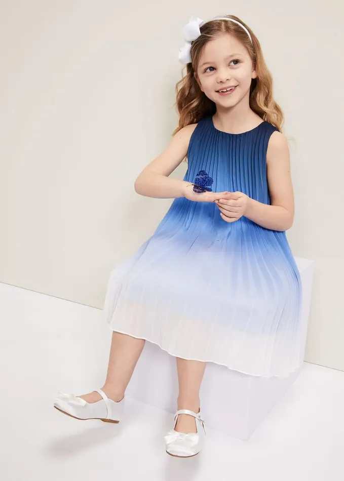 Phase Eight Jessie Ombre Pleat Dress Blue Women Dresses