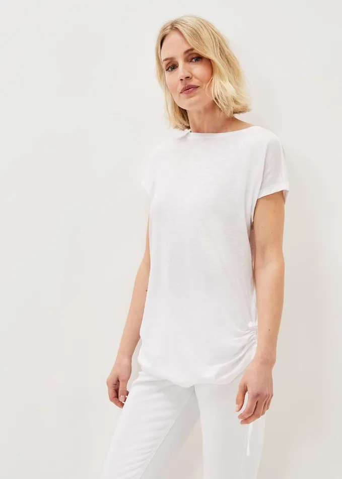Phase Eight Jinny Ruched Side Top White Women Tops and TShirts