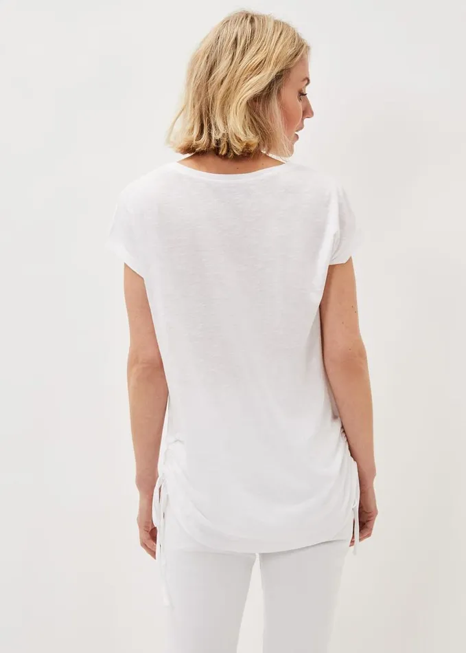 Phase Eight Jinny Ruched Side Top White Women Tops and TShirts