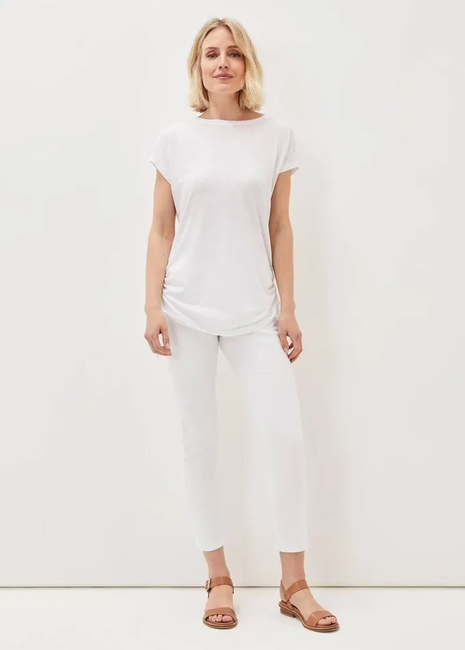 Phase Eight Jinny Ruched Side Top White Women Tops and TShirts