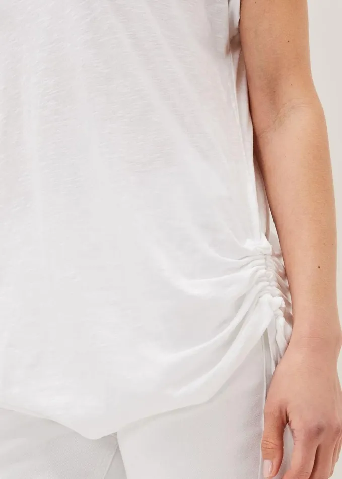 Phase Eight Jinny Ruched Side Top White Women Tops and TShirts
