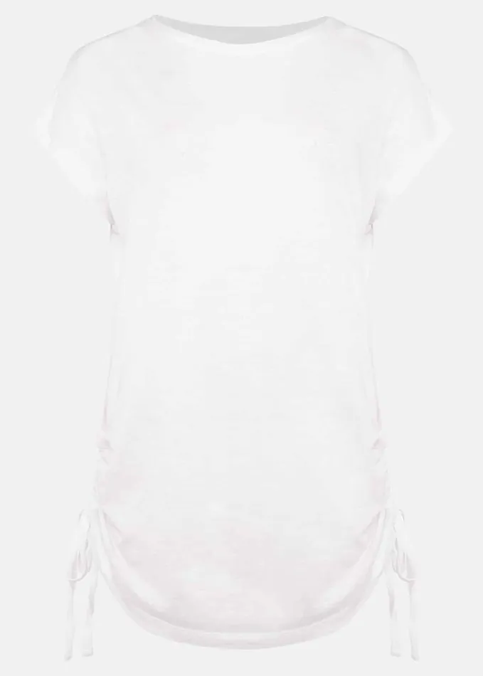 Phase Eight Jinny Ruched Side Top White Women Tops and TShirts