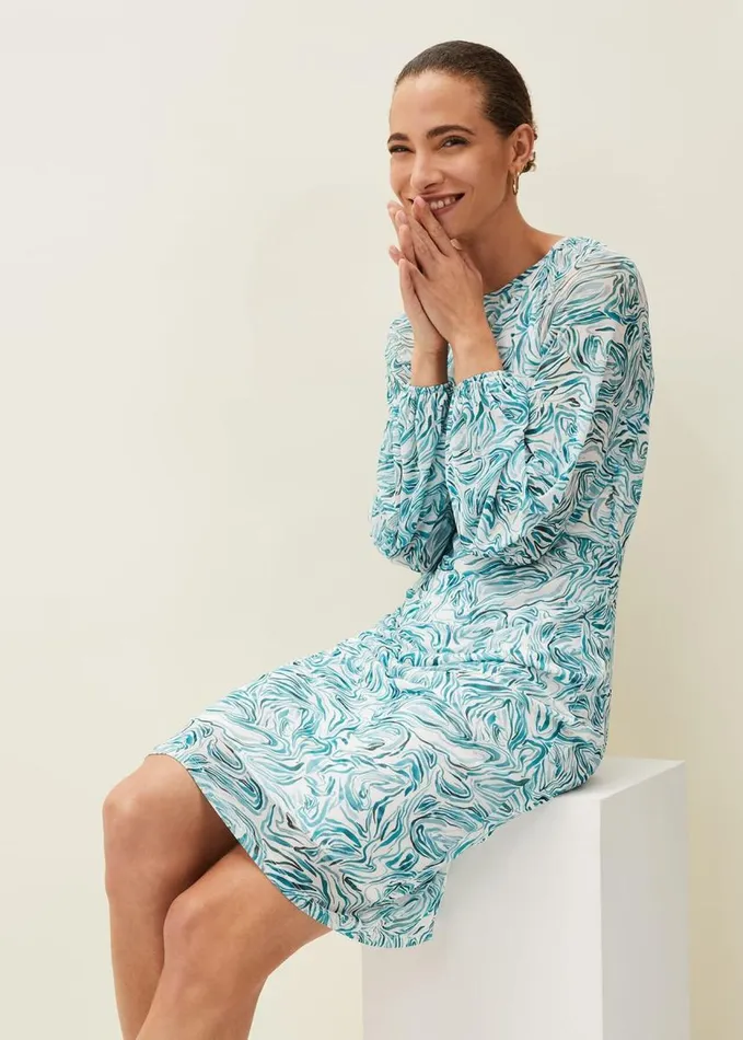Phase Eight Jolie Swirl Mesh Dress Aquamarineecru Women Dresses