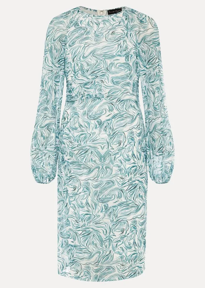 Phase Eight Jolie Swirl Mesh Dress Aquamarineecru Women Dresses