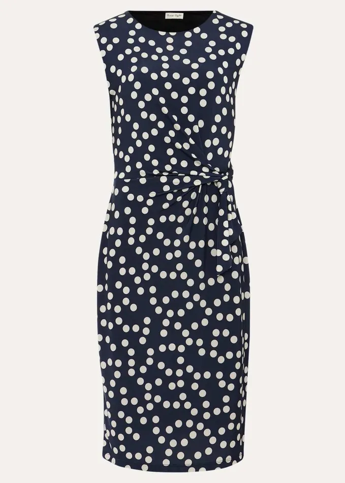 Phase Eight Josey Jersey Spot Bodycon Midi Dress Navyivory Women Dresses