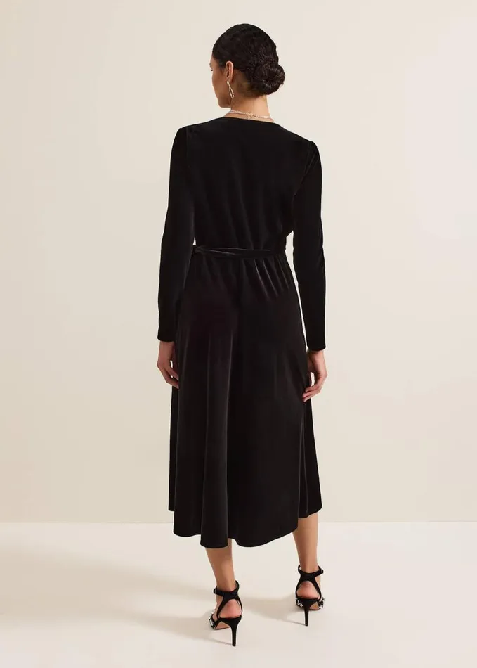 Phase Eight Julia Black Velvet Wrap Dress Black Women Dresses