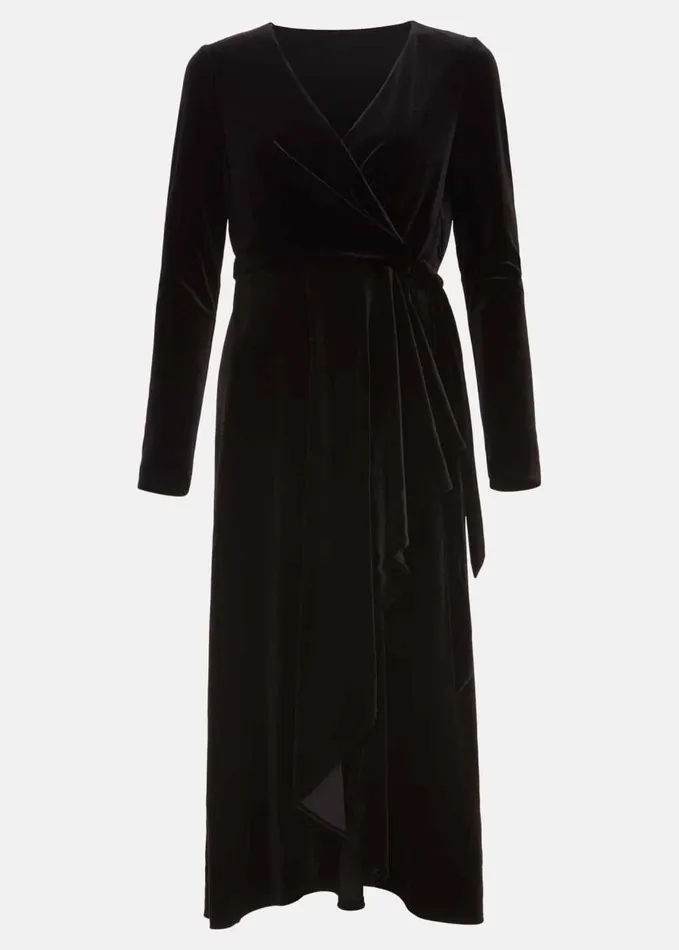 Phase Eight Julia Black Velvet Wrap Dress Black Women Dresses