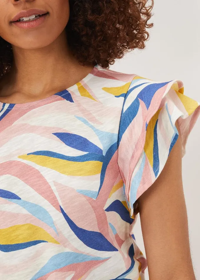 Phase Eight Kali Linen Multi Print Top Multicoloured Women Tops and TShirts