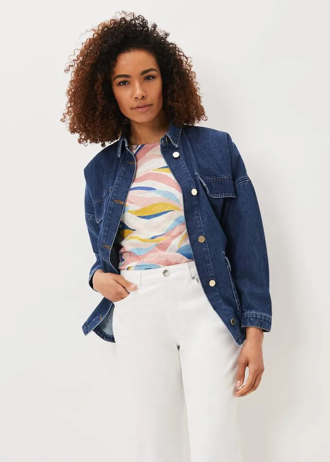 Phase Eight Kali Linen Multi Print Top Multicoloured Women Tops and TShirts