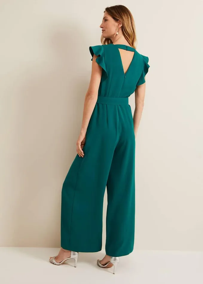 Phase Eight Kallie Belted Jumpsuit Green Women Dresses