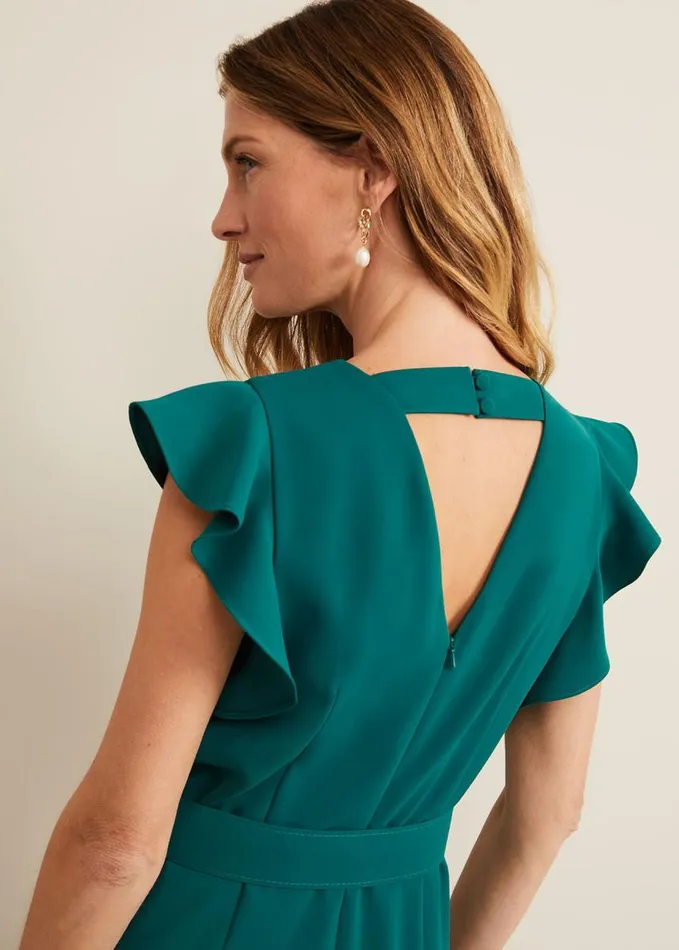 Phase Eight Kallie Belted Jumpsuit Green Women Dresses