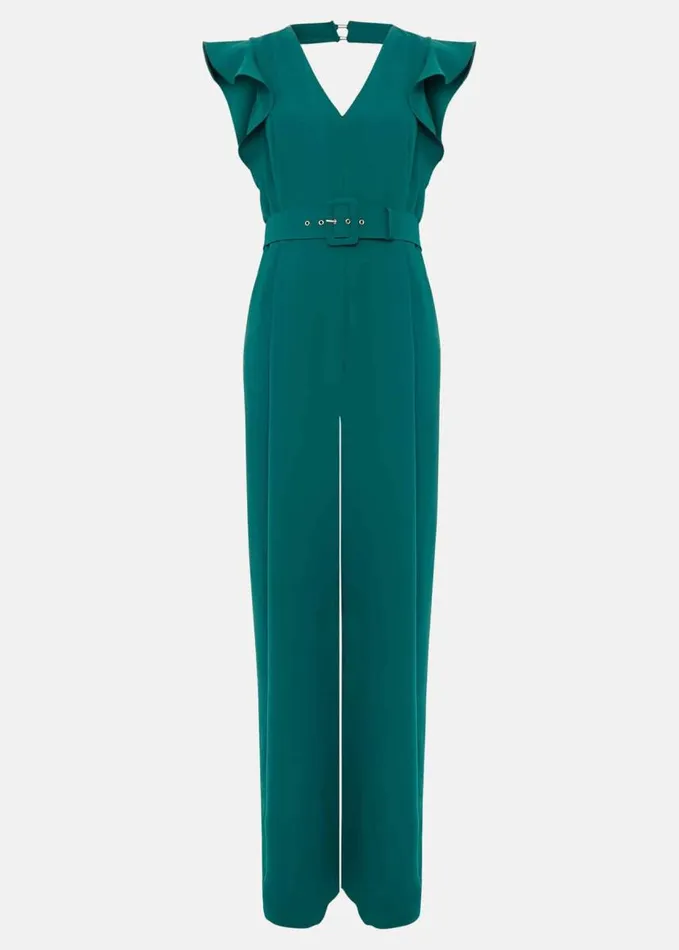 Phase Eight Kallie Belted Jumpsuit Green Women Dresses