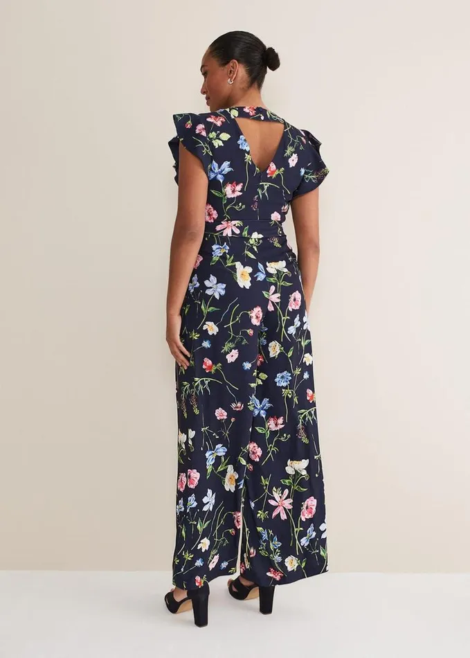 Phase Eight Kallie Floral Wide Leg Jumpsuit Navymulti Women Dresses