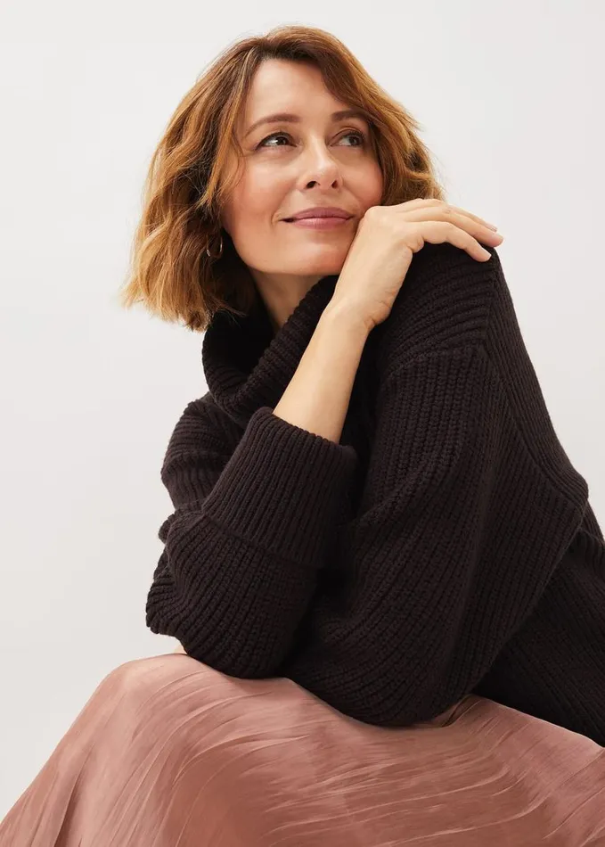 Phase Eight Karine Chunky Knit Jumper Espresso Women Knitwear
