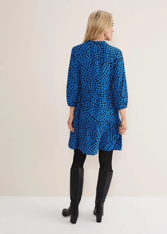 Phase Eight Kesia Heart Swing Dress Bright Blue Women Dresses