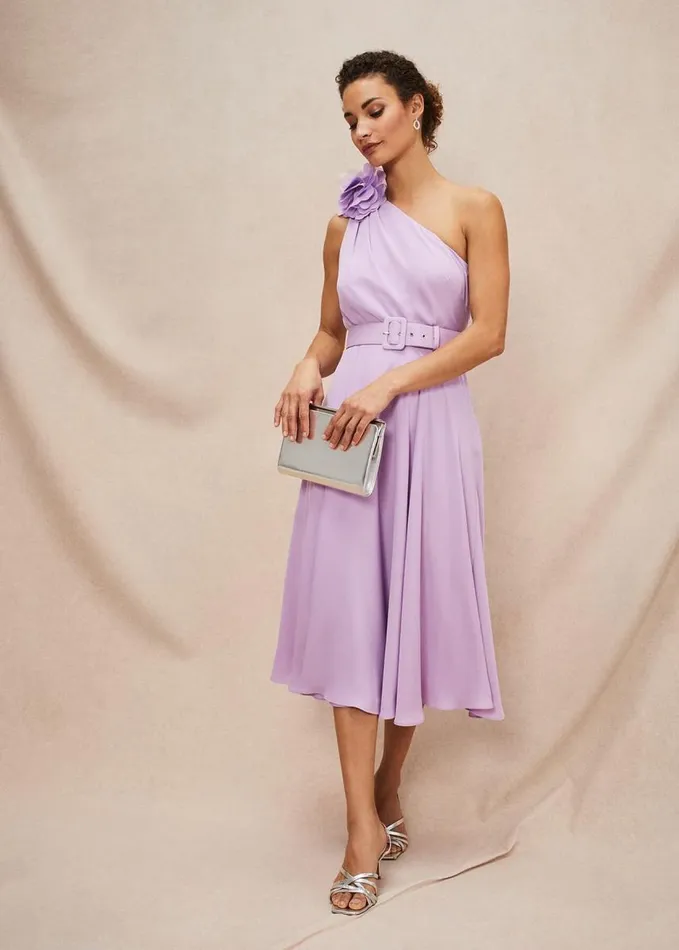 Phase Eight Kiki One Shoulder Midi Dress Crocus Women Dresses