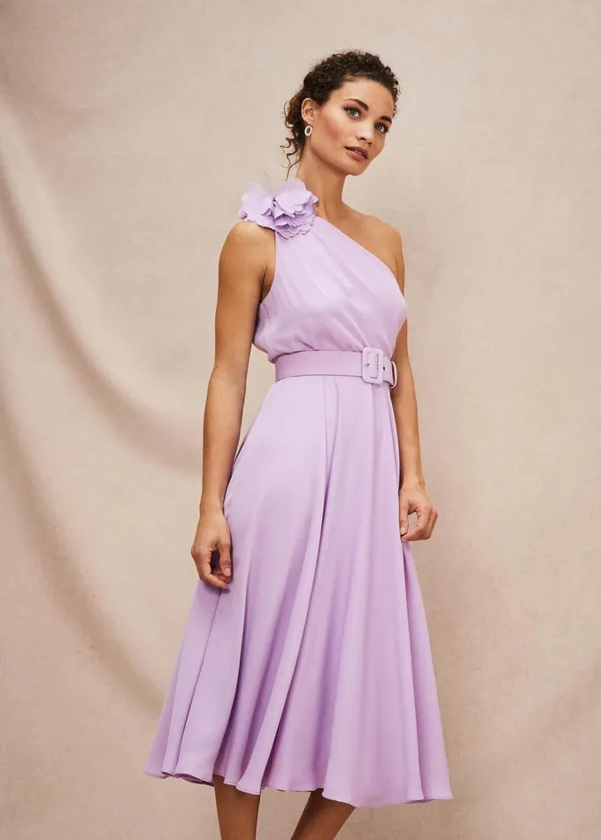 Phase Eight Kiki One Shoulder Midi Dress Crocus Women Dresses
