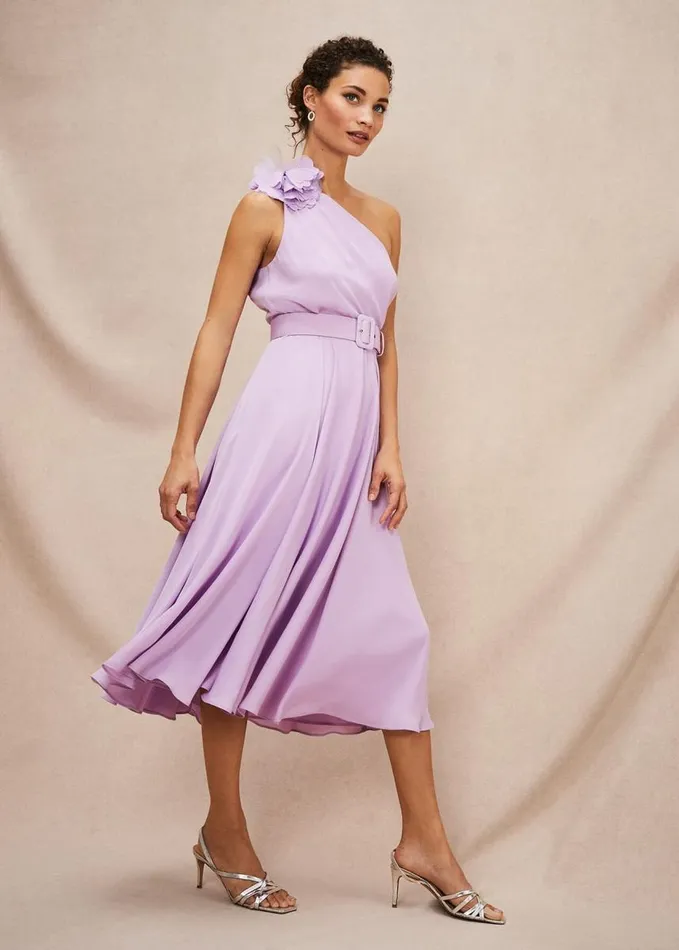 Phase Eight Kiki One Shoulder Midi Dress Crocus Women Dresses