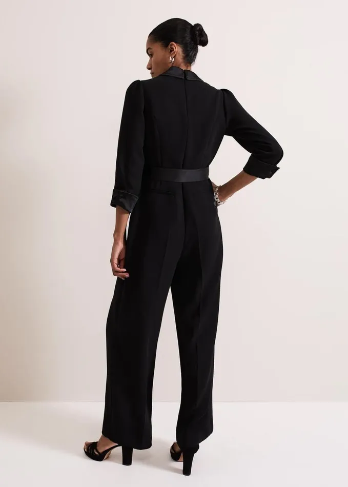 Phase Eight Kylie Tux Jumpsuit Black Women Dresses