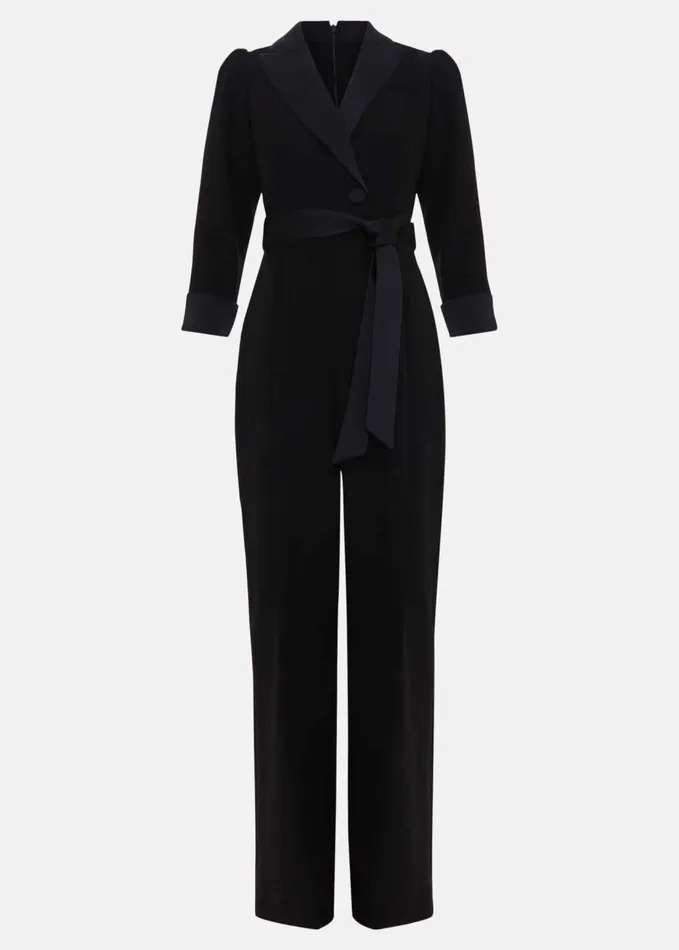 Phase Eight Kylie Tux Jumpsuit Black Women Dresses
