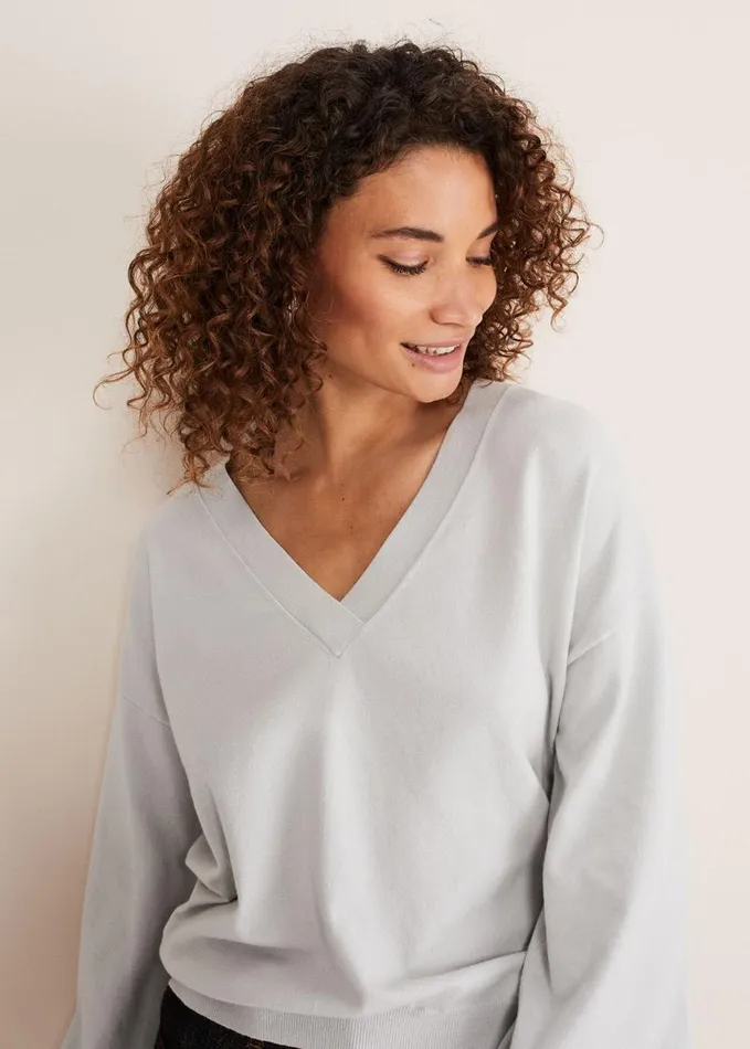 Phase Eight Kylie V Neck Balloon Sleeve Knit Eau De Nil Women Knitwear