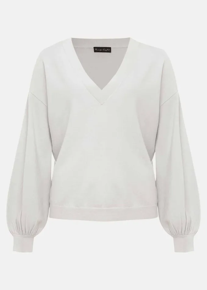 Phase Eight Kylie V Neck Balloon Sleeve Knit Eau De Nil Women Knitwear