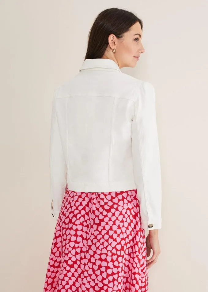 Phase Eight Lettie Denim Jacket White Women Coats