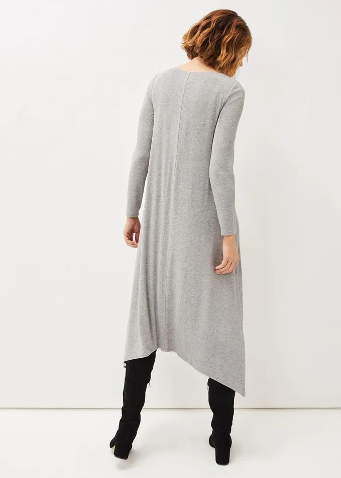 Phase Eight Lexy Midi Jersey Dress Grey Marl Women Dresses