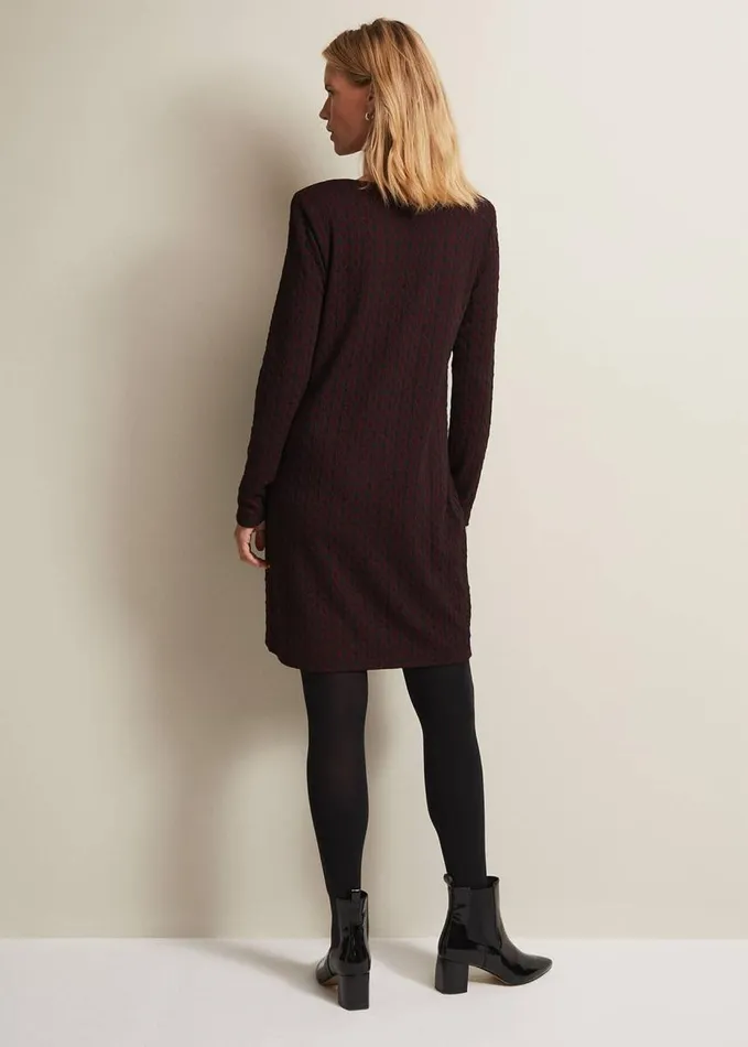 Phase Eight Lianna Geo Mini Dress Burgundy Women Dresses
