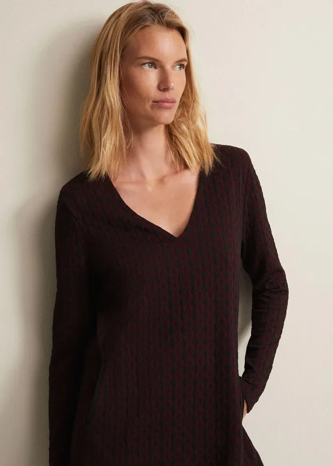 Phase Eight Lianna Geo Mini Dress Burgundy Women Dresses