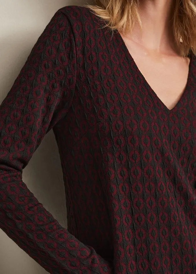 Phase Eight Lianna Geo Mini Dress Burgundy Women Dresses