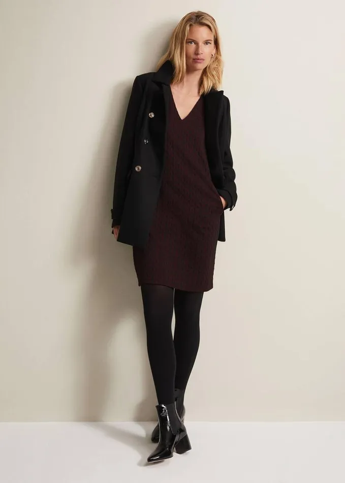Phase Eight Lianna Geo Mini Dress Burgundy Women Dresses