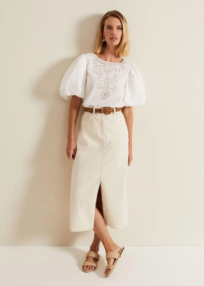 Phase Eight Lillianna Lace Front Blouse White Women Shirts and Blouses