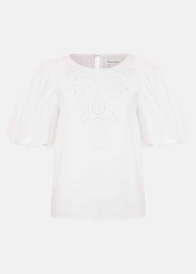 Phase Eight Lillianna Lace Front Blouse White Women Shirts and Blouses