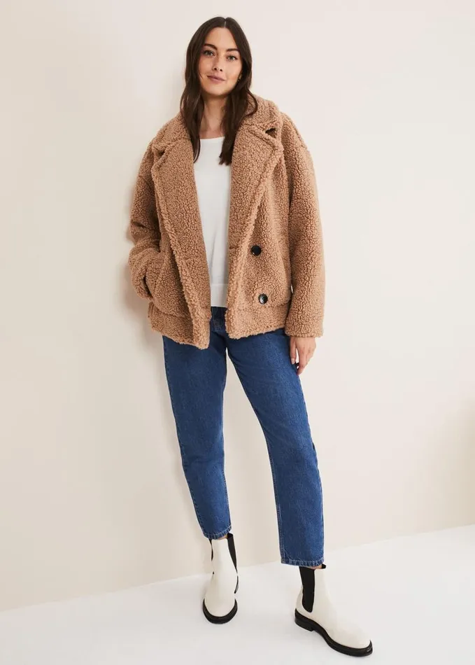 Phase Eight Linda Button Trim Knit Ivory Women Knitwear