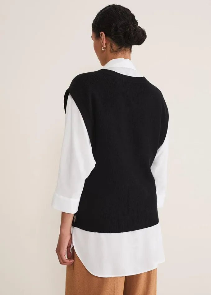 Phase Eight Liv Knitted Tabbard Black Women Knitwear