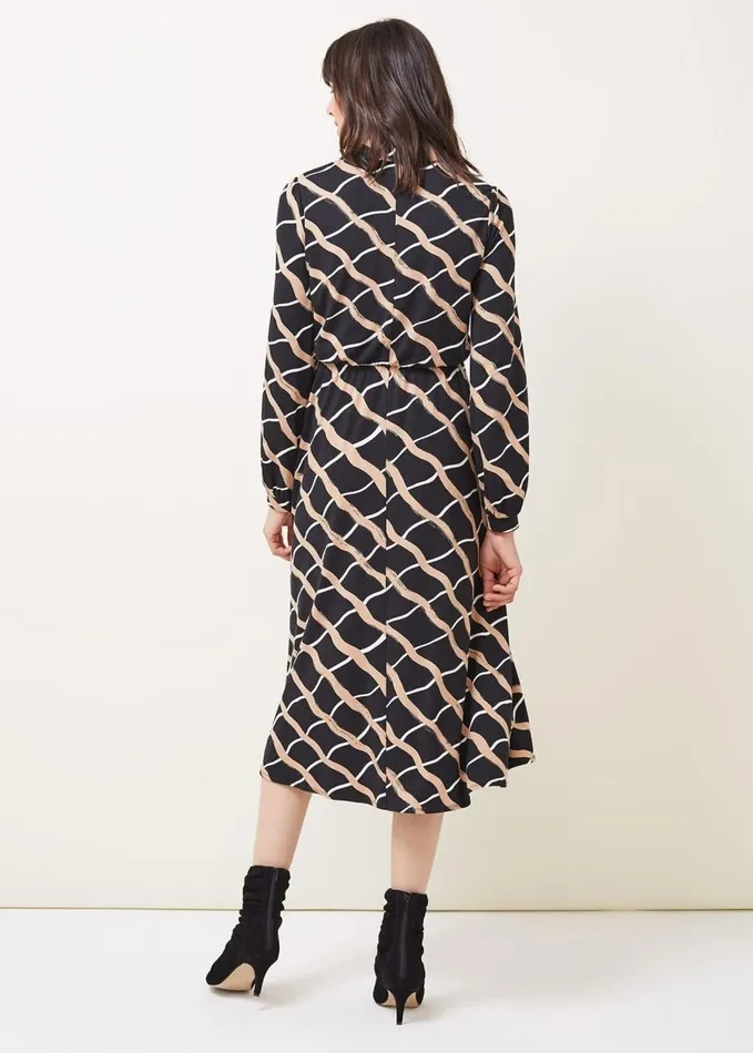 Phase Eight Loren Check Shirt Dress Blackcamel Women Dresses