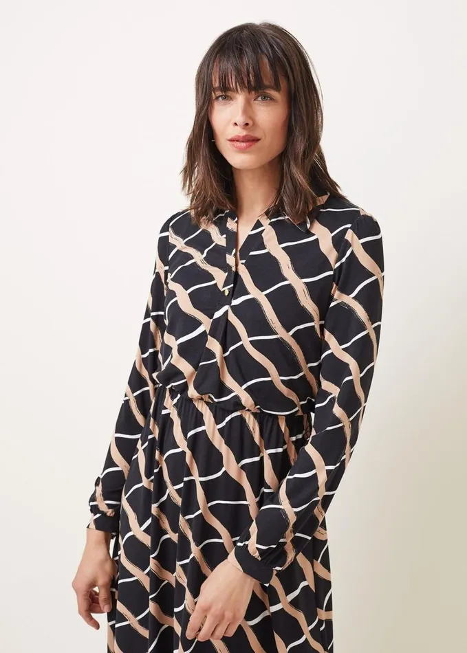 Phase Eight Loren Check Shirt Dress Blackcamel Women Dresses