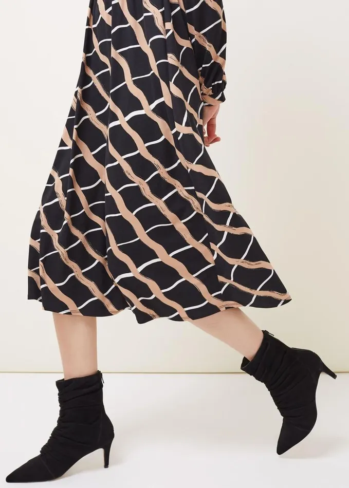 Phase Eight Loren Check Shirt Dress Blackcamel Women Dresses