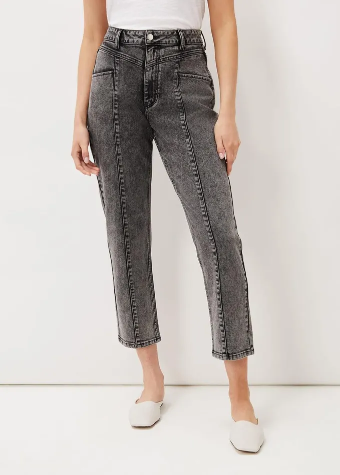 Phase Eight Lou Mom Jeans Washed Black Women Trousers
