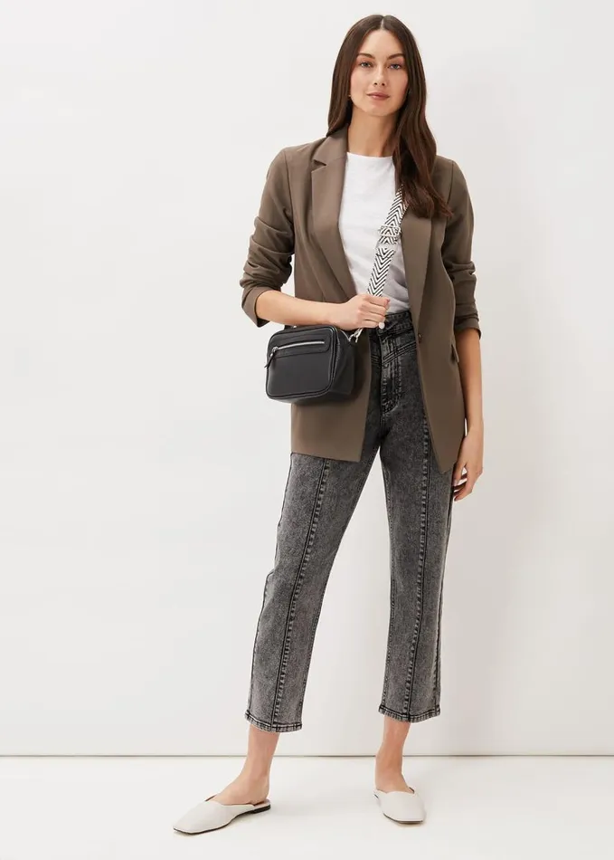 Phase Eight Lou Mom Jeans Washed Black Women Trousers