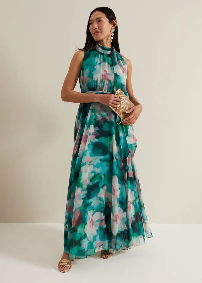 Phase Eight Lucinda Chiffon Print Maxi Dress Multicoloured Women Dresses