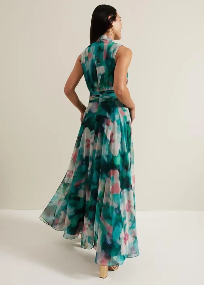 Phase Eight Lucinda Chiffon Print Maxi Dress Multicoloured Women Dresses